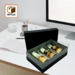 Glossy Black & Silver Sleeve Box with Cardboard Insert - Image 2
