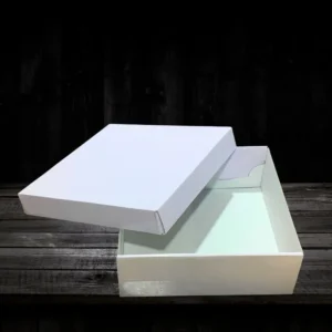 packaging White corrugated gift box 10x10x.3.5 inch lid and base