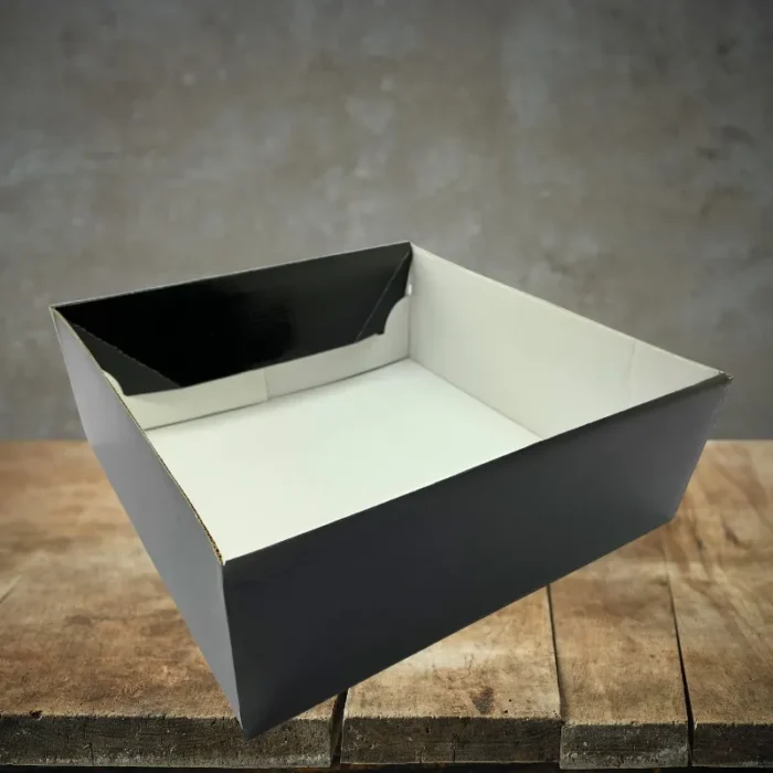 Black corrugated gift box - 10x10x3.5 Inch - Image 3
