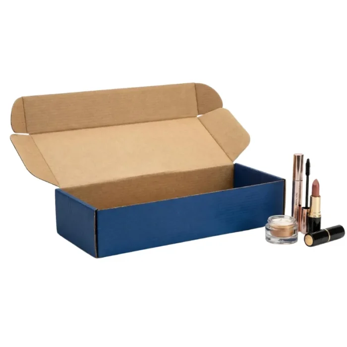 Premium Navy Blue Long Corrugated Mailer Box - 16.5x6x4 inch - Image 1