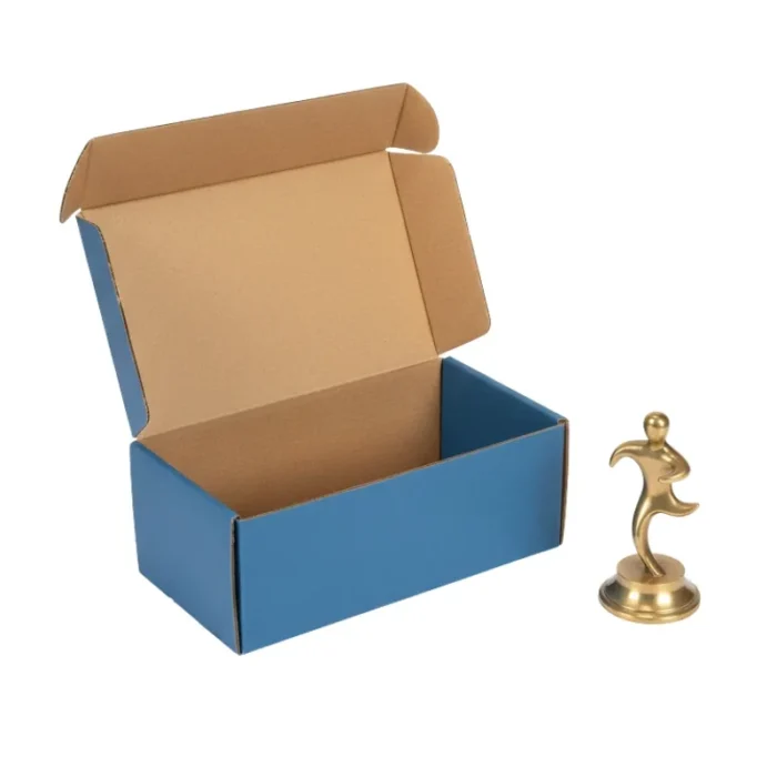 Premium Blue Corrugated Courier Box - 10x5x3.5 Inch - Image 1