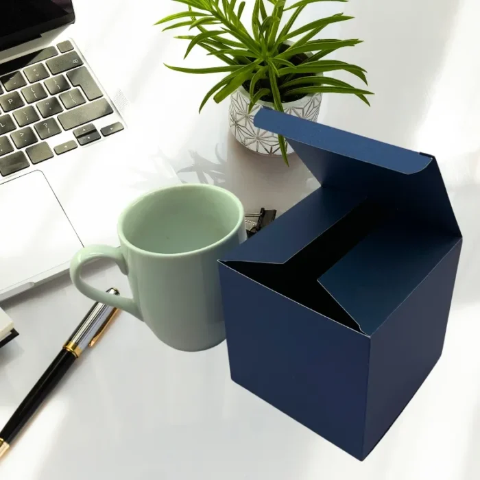Blue Colour Mug Box – Perfect for Gifting & Storage 4x4x4 inch - Image 2