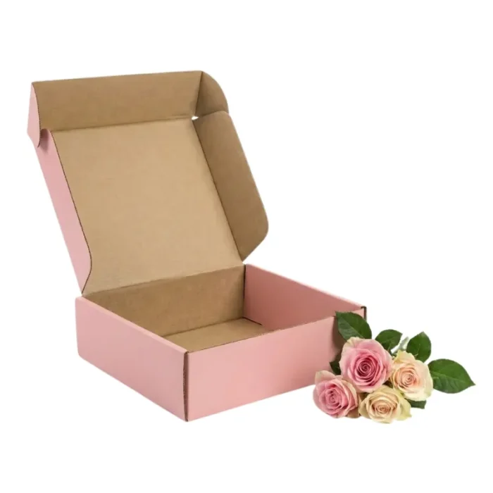 Premium Pink Corrugated Mailer Box - 9x 8.75x5 Inch - Image 1