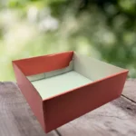 Red corrugated gift box - 10x10x3.5 Inch - Image 3