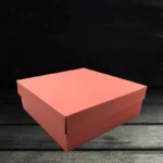 Pink corrugated gift box - 10x10x3.5 Inch