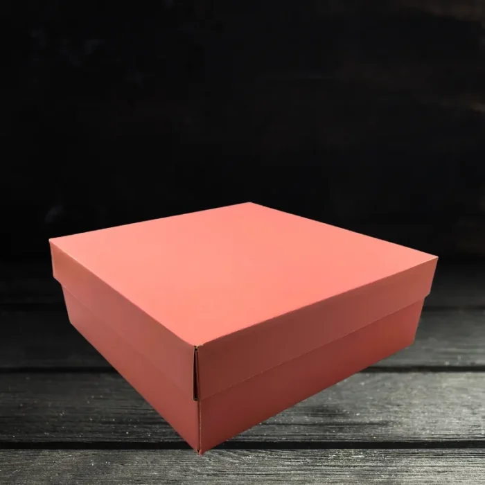 Pink corrugated gift box - 10x10x3.5 Inch - Image 1