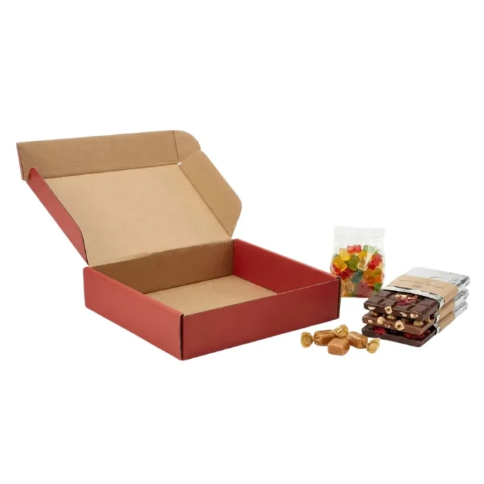 Premium Red Square Corrugated Courier Box - 10x10x2.5 Inch - Image 1