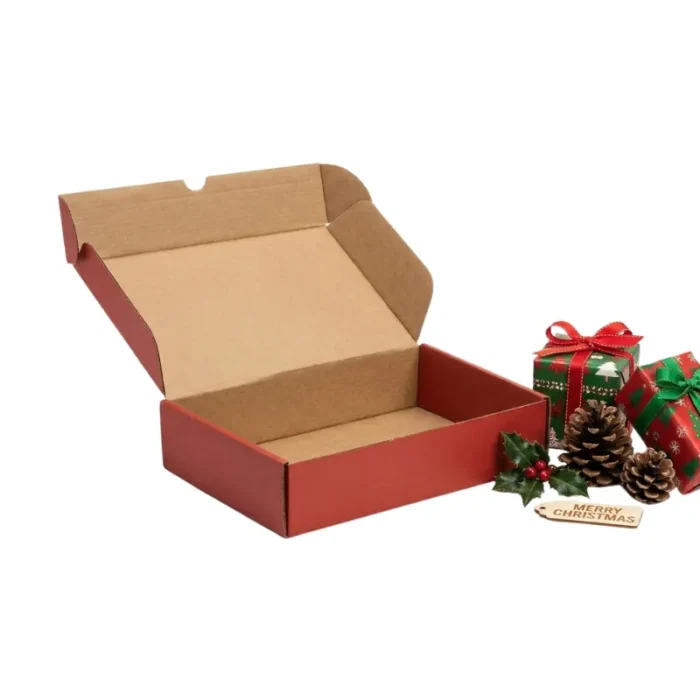 Red color corrugated Box - 10 X 6.75 X 2 inch Premium Red Corrugated Mailer Box - 10x6.75x2 Inch - Image 1