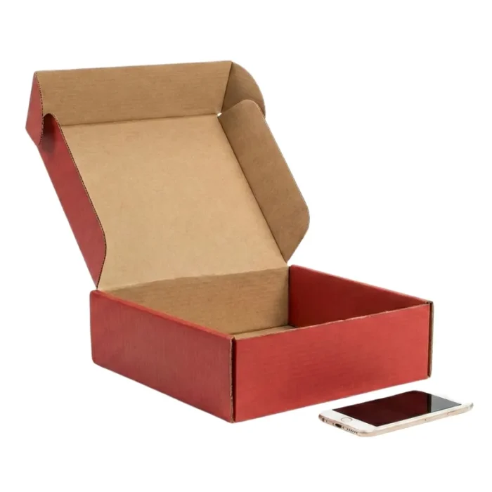 Red color corrugated Box- 12.5 x 12.5 x 4.5 inches Premium Red Square Corrugated Courier Box- 12.5x12.5x4.5 Inch - Image 1