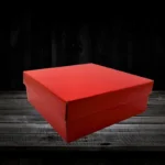 Red corrugated gift box - 10x10x3.5 Inch