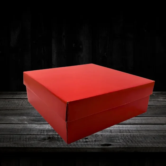 Red corrugated gift box - 10x10x3.5 Inch Close lid Red corrugated gift box - 10x10x3.5 Inch - Image 1