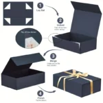 Dark Red Folding Gift Box - 11x8x3.6 Inch - Image 2
