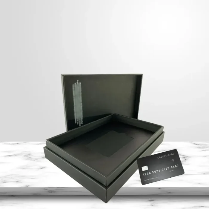 Black Card Holder Box Premium Matte Black - 20x13.5x4 cm - Image 2