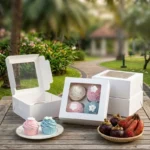 White 4 Cupcakes Box