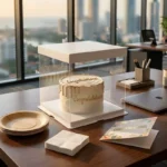 Transparent Bento Cake Box with White Lid & Base – 8x8x8.5 Inch - Image 3