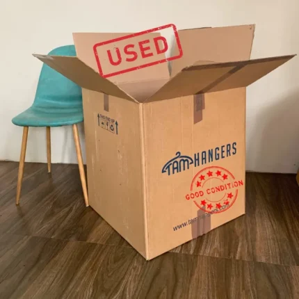 A jumbo brown used corrugated boxes unit with a tall 22x22x25 inch RSC design