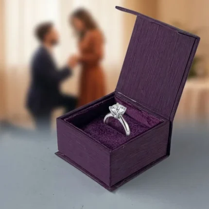 Purple Cardboard Ring Box
