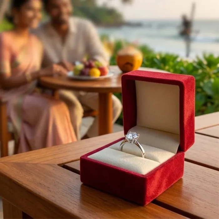 Elegant Red Velvet Ring Box – Engagement & Wedding Ring Presentation Case - Image 2