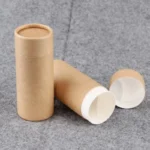 A tall, slim 450ml natural brown craft Paper Canister measuring 2.5x6 inches with its 1-inch lid