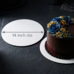 14-inch round white laminated cake board with 3mm thickness