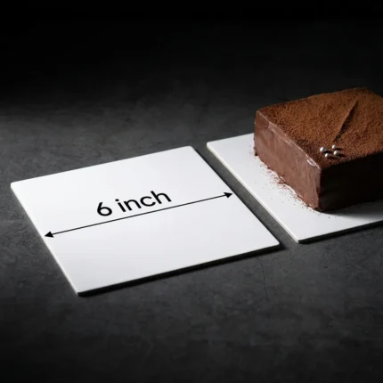6-inch square white laminated cake board with 3mm thickness