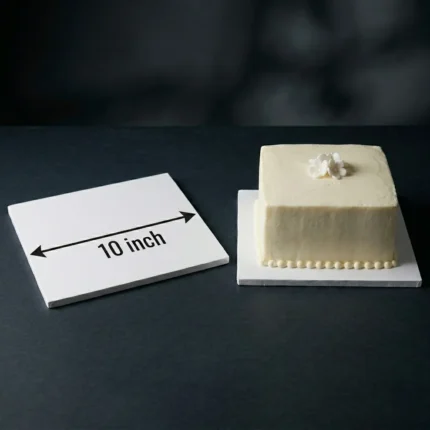 10 inch square white laminated cake board with 3mm thickness
