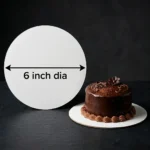 6-inch round white laminated cake board