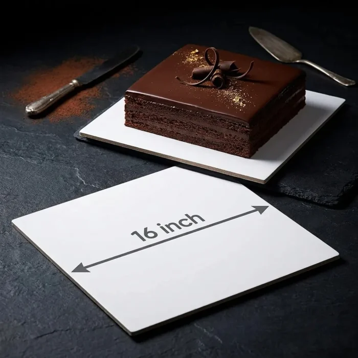 16 inch square white laminated cake board with 3mm thickness