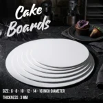 Round white laminated cake board
