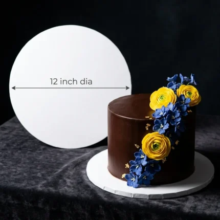12-inch round white laminated cake board with 3mm thickness