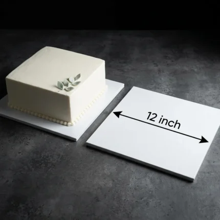 12 inch square white laminated cake board with 3mm thickness