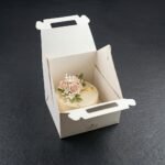 tall 10x10x12 inch white cake box with handle