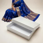 metallic white saree box made of 350gsm color board