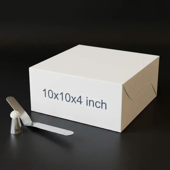 10x10x4 inch white cake box made from premium 350gsm ivory board