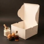 Extra tall 10x10x8 inch white cake box made of thick 350gsm ivory board