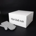 12x12x8 inch white cake box made of rigid 350gsm ivory board