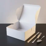 8x8x4 inch white cake box made of heavy duty 350gsm ivory board