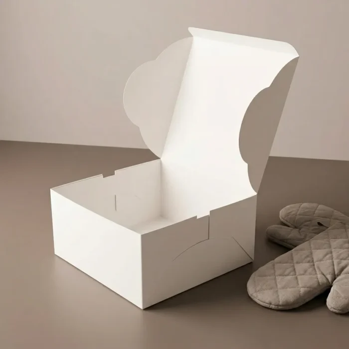 12x12x8 inch white cake box made of rigid 350gsm ivory board