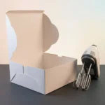 14x14x6 inch white cake box made of thick 350gsm ivory board