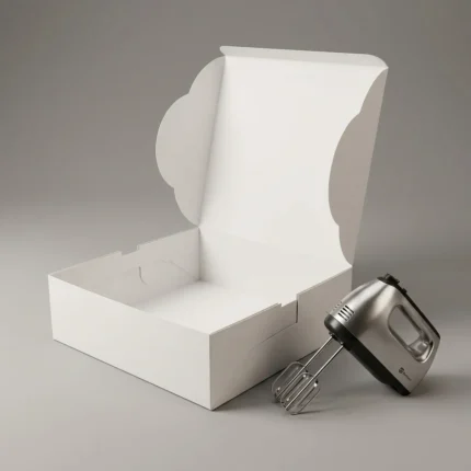 Massive 16x16x4 inch white cake box made of rigid 350gsm ivory board