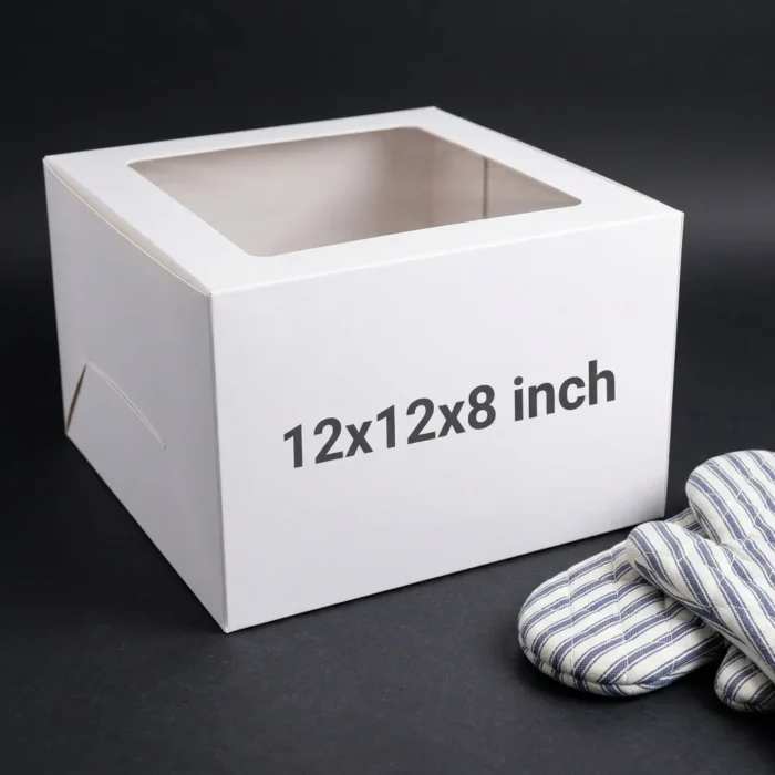 12x12x8 inch jumbo extra tall white cake box with transparent window 12x12x8 inch jumbo extra tall white cake box with transparent window