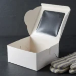 12x12x8 inch jumbo extra tall white cake box with transparent window