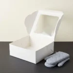 14x14x4 inch giant low profile white cake box with transparent window