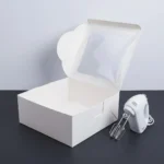 14x14x6 inch giant deep white cake box with transparent window