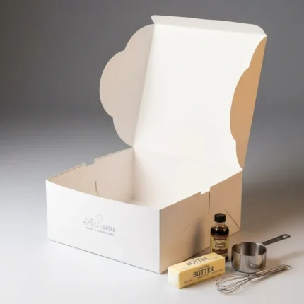 12x12x6 inch white cake box made of thick 350gsm ivory board