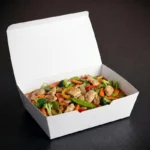 1200ml white paper lunch box container displaying open positions