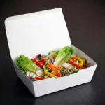 900ml white paper lunch box takeaway container in open view
